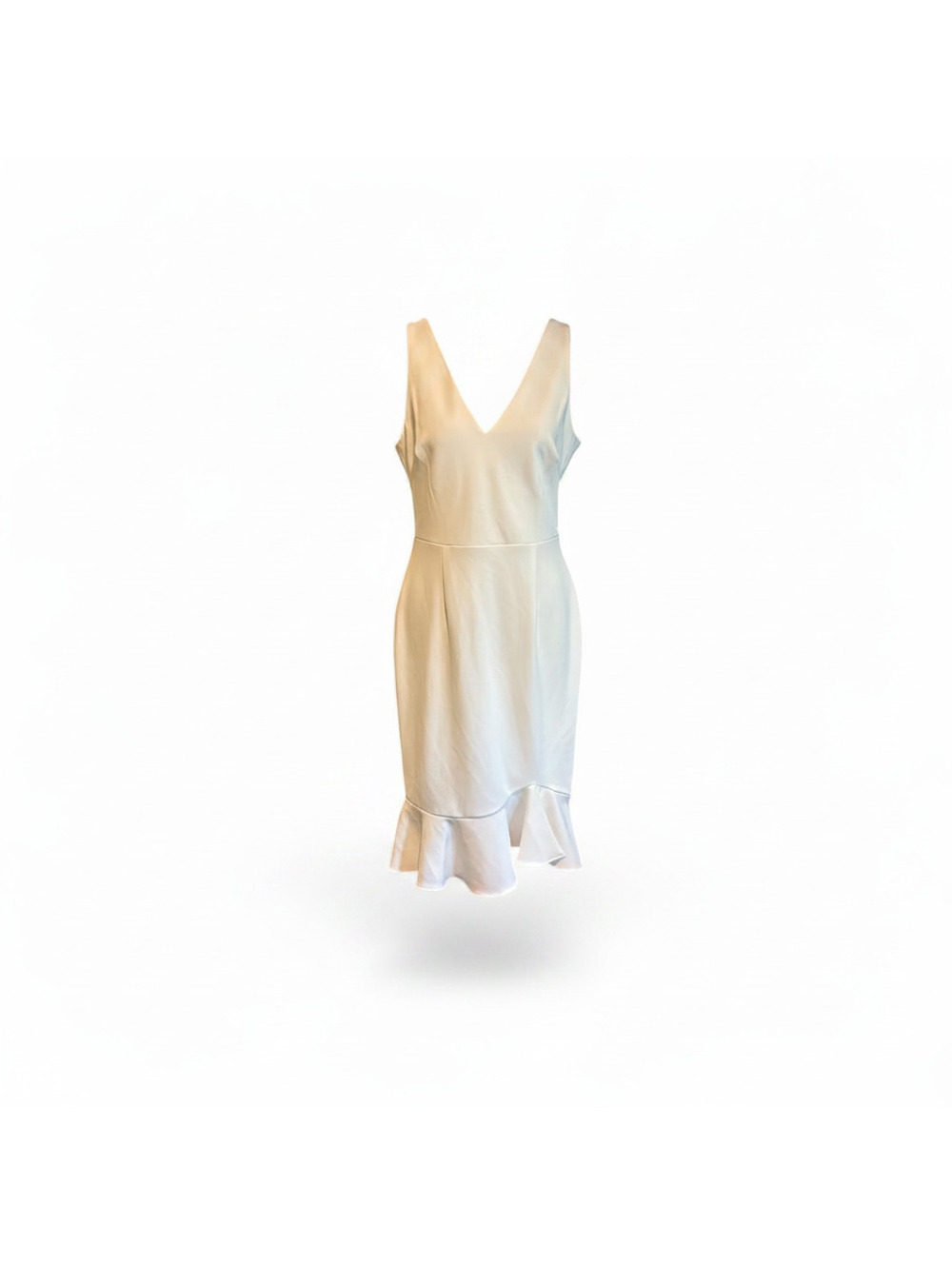 Betsey Johnson White Ruffle Hem Dress Size 6